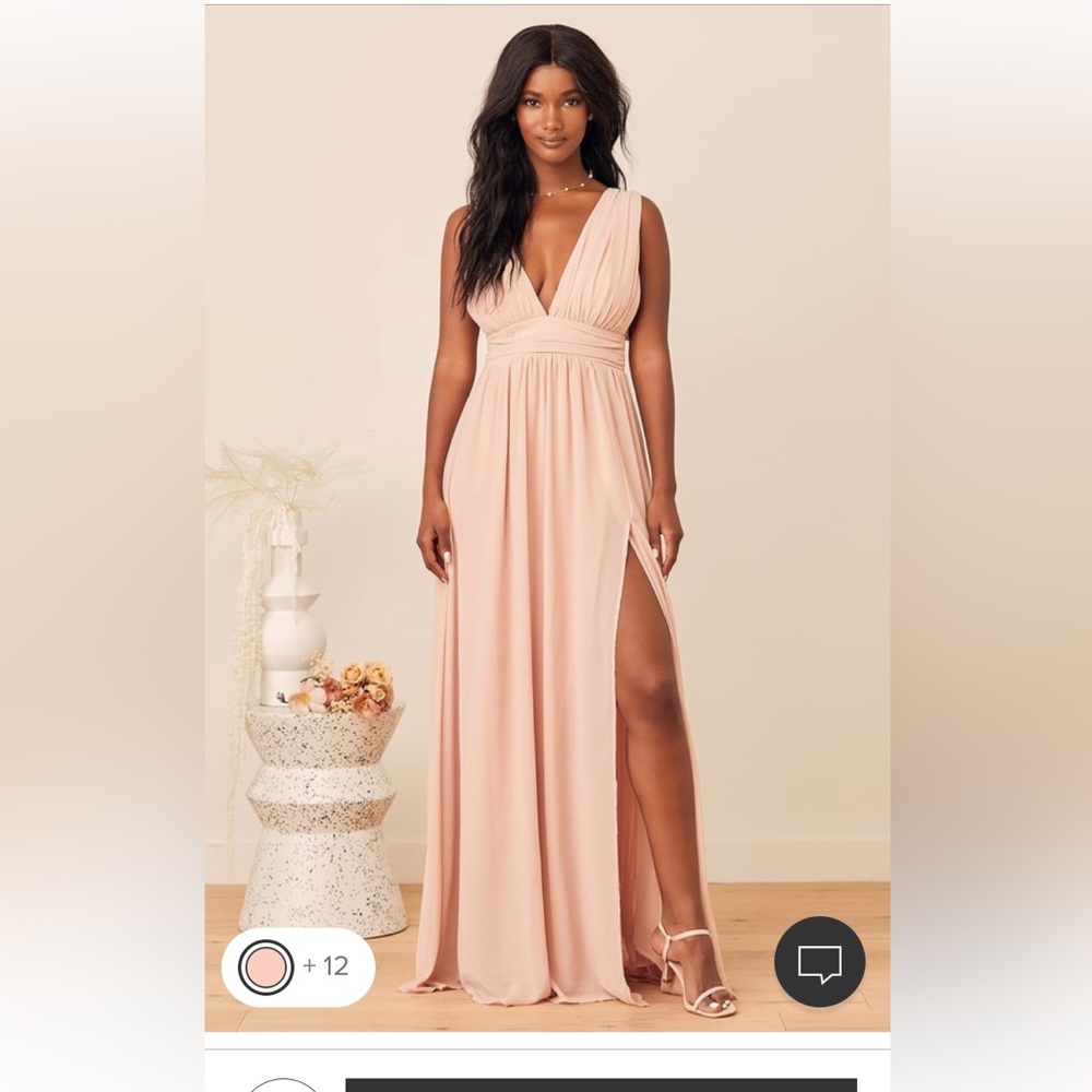 LULUS HEAVENLY HUES BLUSH MAXI DRESS